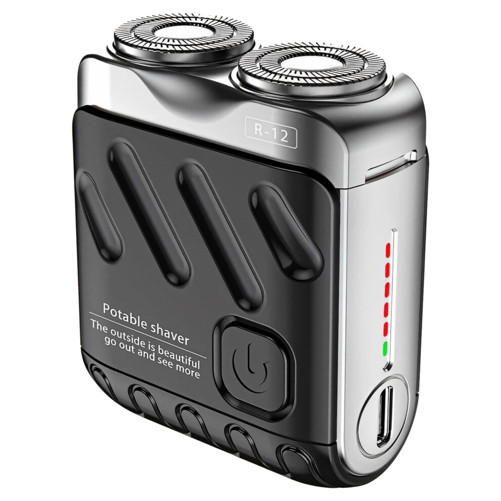 Electric Shaver for Men Dual Head IPX7 Waterproof Mini USB TypeC Rechargeable SelfSharpening