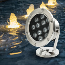LED Underwater Pool Light IP68 Waterproof Stainless Steel DC24V Fountain Spotlight Green 24W