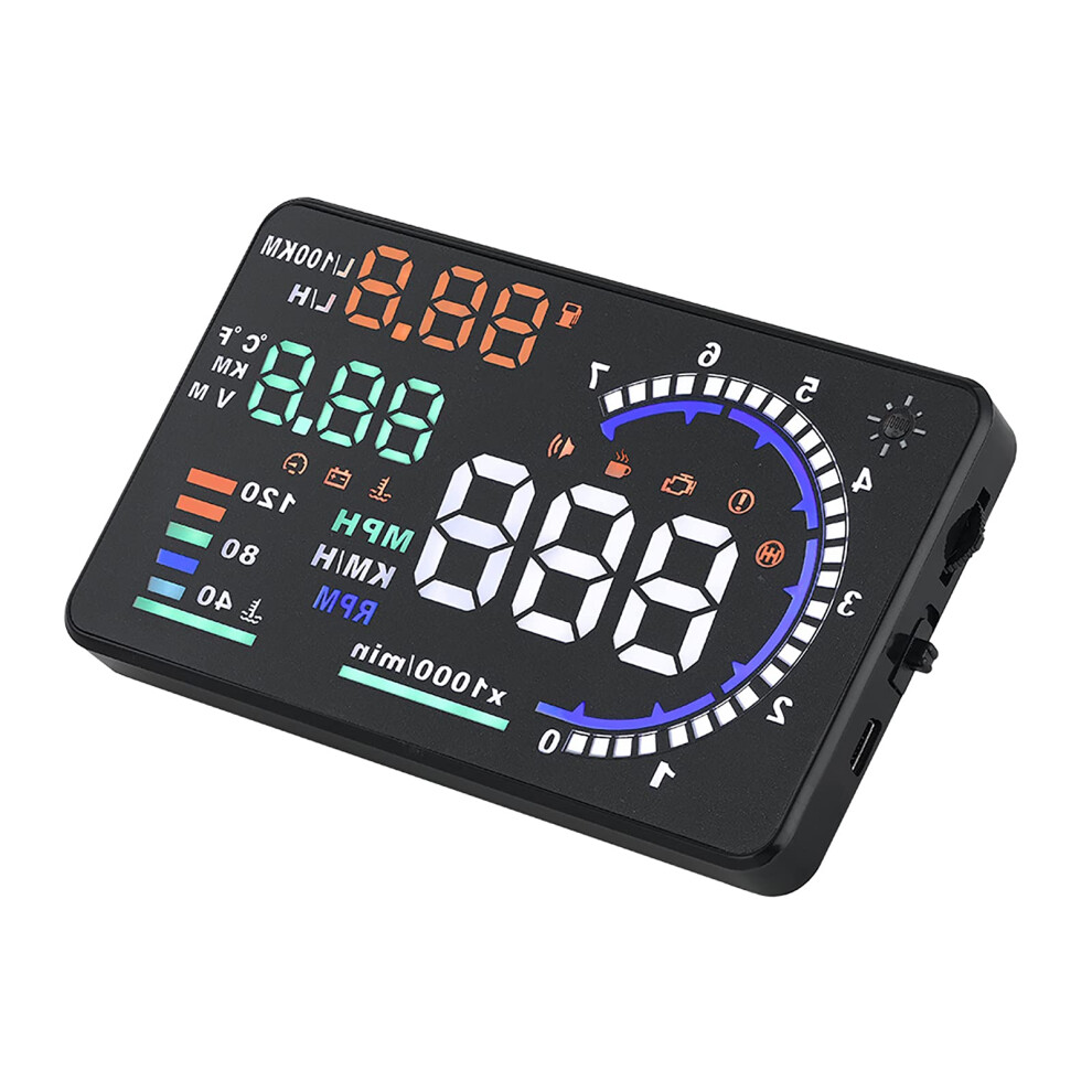 5.5 Inch Obd2 Car Hud Display With Realtime Speed And Clear Windshield Projection 9164114186829