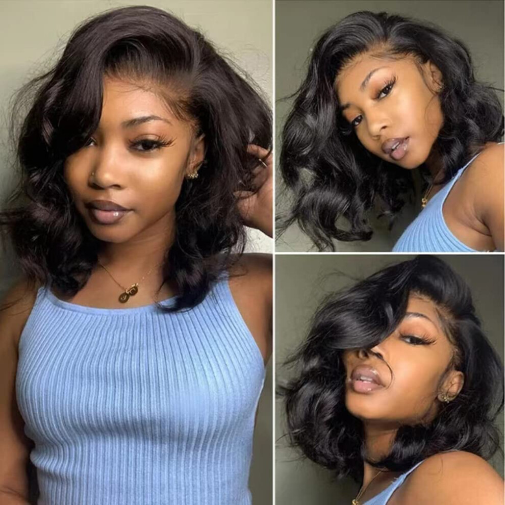 Unisex Body Wave Lace Front Wig 13X4 Hd Brazilian Virgin Human Hair Pre Plucked 180% Density