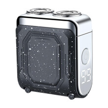 Electric Shaver for Men Portable USB Charge Dual Ring Beard Shaver With Digital Display Compact for Dorms Hotels Cars