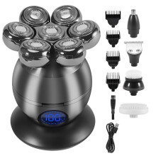Electric Head Shaver for Bald Men, 5in1 Rechargeable Waterproof Grooming Kit with USB Fast Charging