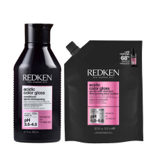 Redken Acidic Color Gloss Shampoo 300ml & Refill Pouch 500ml Duo