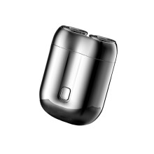 Electric Shaver USB Rechargeable Double Head Waterproof Low Noise Face Shaver for Travel Home Car Silver