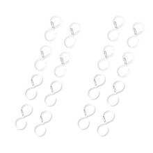 16pcs Shower Curtain Hooks with Locking Design for Bathroom Kitchen Balcony, PP and Steel Wire