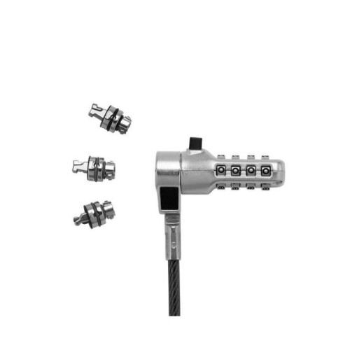 DICOTA Cable de bloqueo - 2 m - Preajustado - 4 cifras - Negro - Acero 2
