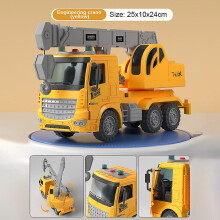 (Crane Yellow) Construction Vehicles Engineering Toys Pull Back Cars Excavator Trucks Toys