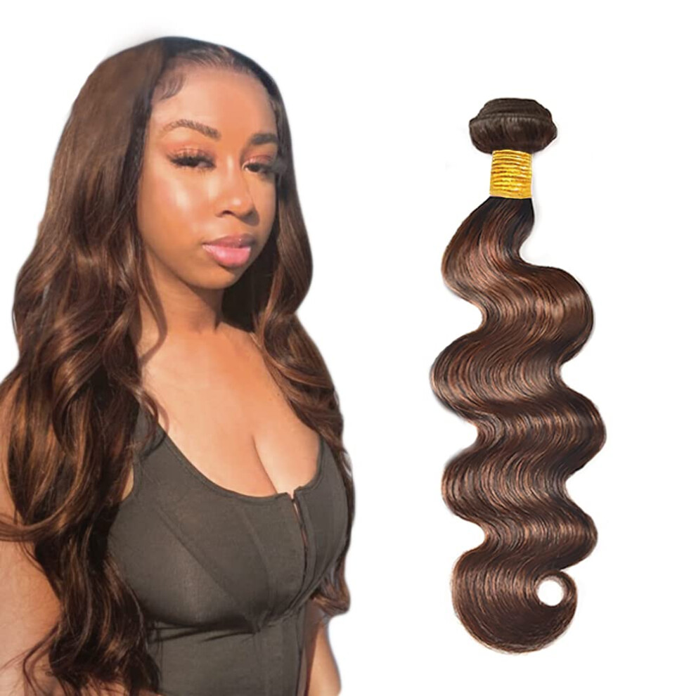 Brazilian Body Wave Hair 20 Inch P4/30 Honey Brown Ombre Virgin Human Hair Bundle 8A Extensions