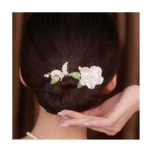 Hair Bun Maker and Hair Curler Tool with Elegant Peach Blossom Design, Fast Bun Styling Accessory
