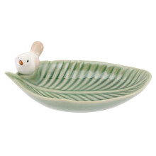 Ceramic Jewelry Tray with Decorative Bird Design for Desserts, Cosmetics and MultiFunctional Storage