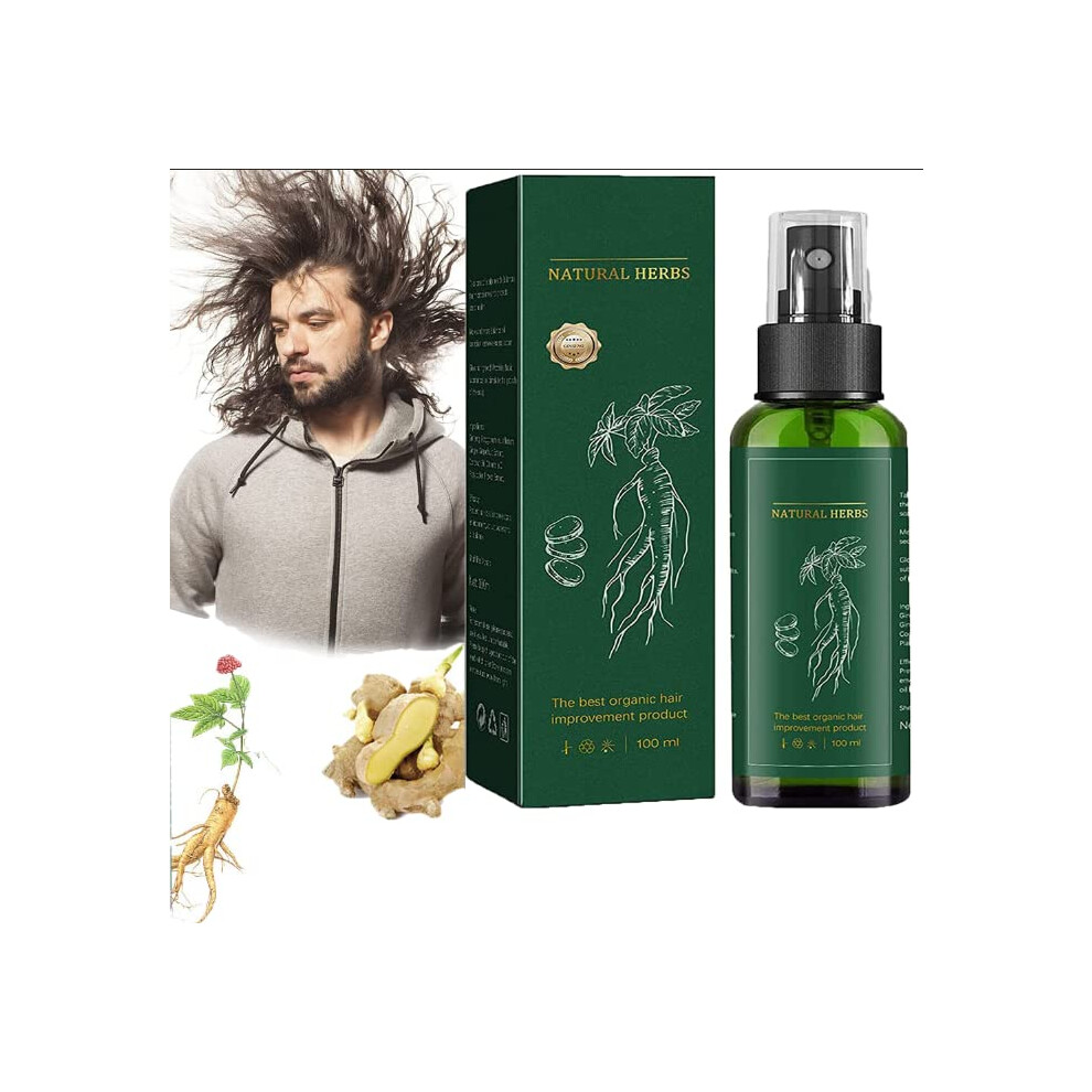 Ginseng Hair Growth Spray with Ginger  Hair Thickening Serum for Thinning Hair, Scalp Nourishment, 1pcs