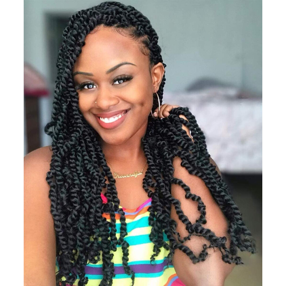 Unisex Passion Twist Hair 22 Inch 8 Packs Pretwisted Crochet Braids Extensions Bohemian Synthetic
