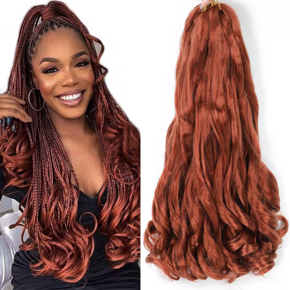 Unisex 8 Packs French Curly Braiding Hair Prestretched 16 Inch Synthetic Extensions With Bouncy Curls 350#
