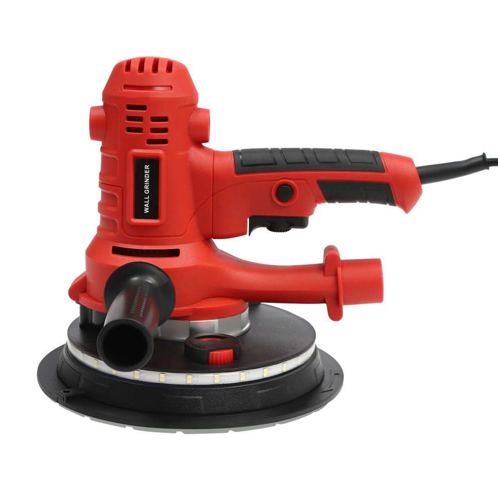 Variable Speed Handheld Electric Sander Drywall Vacuum With Dust Collection Bag Led Light For Plaster Putty Cement Walls 9164114187307