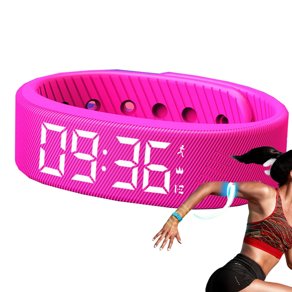 Alarm Clock Wristband With Strong Silent Vibration For Heavy Sleepers, Waterproof Smart Wakeup Watch For Men And Women (Pink) Pink 9365369326286