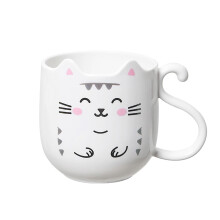 Kitten Mouthwash Cup And Toothbrush Holder White Travel Friendly Bathroom Organizer Fits Standard Toothbrush
