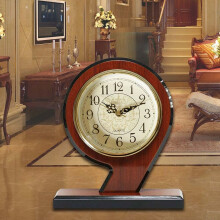 Wooden Table Clock Modern Silent Decorative Chinese Style for Living Room or Bedroom