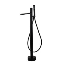 Black Bathroom Bathtub Faucet with Hand Shower and Wall Mount Holder for Tub