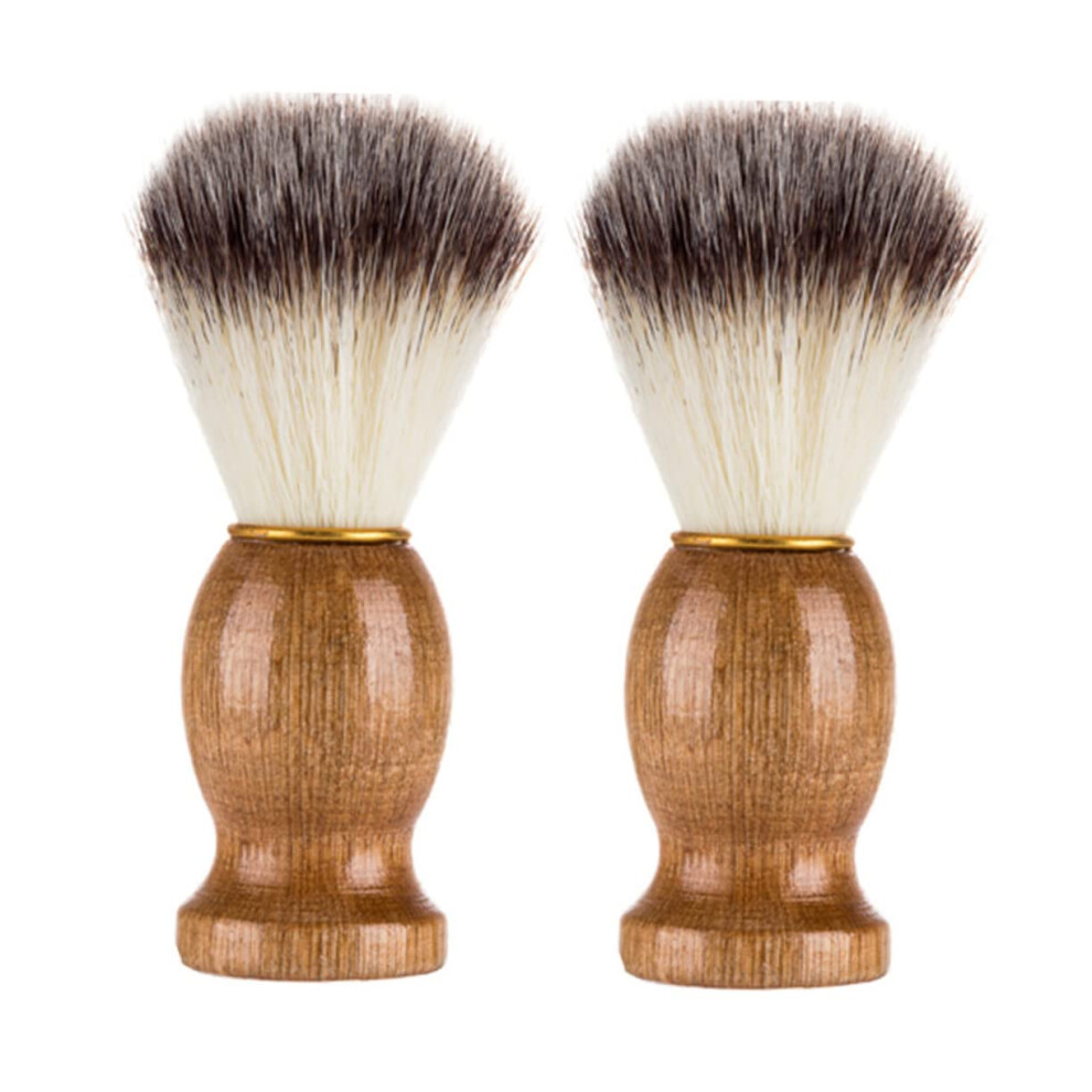 2Pcs Synthetic Shaving Brush for Men with Quick Drying Bristles and Beard Brush for Grooming