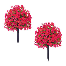 Artificial Topiary Trees UV Resistant Cypress Set of 2 WeatherResistant Faux Plants for Garden