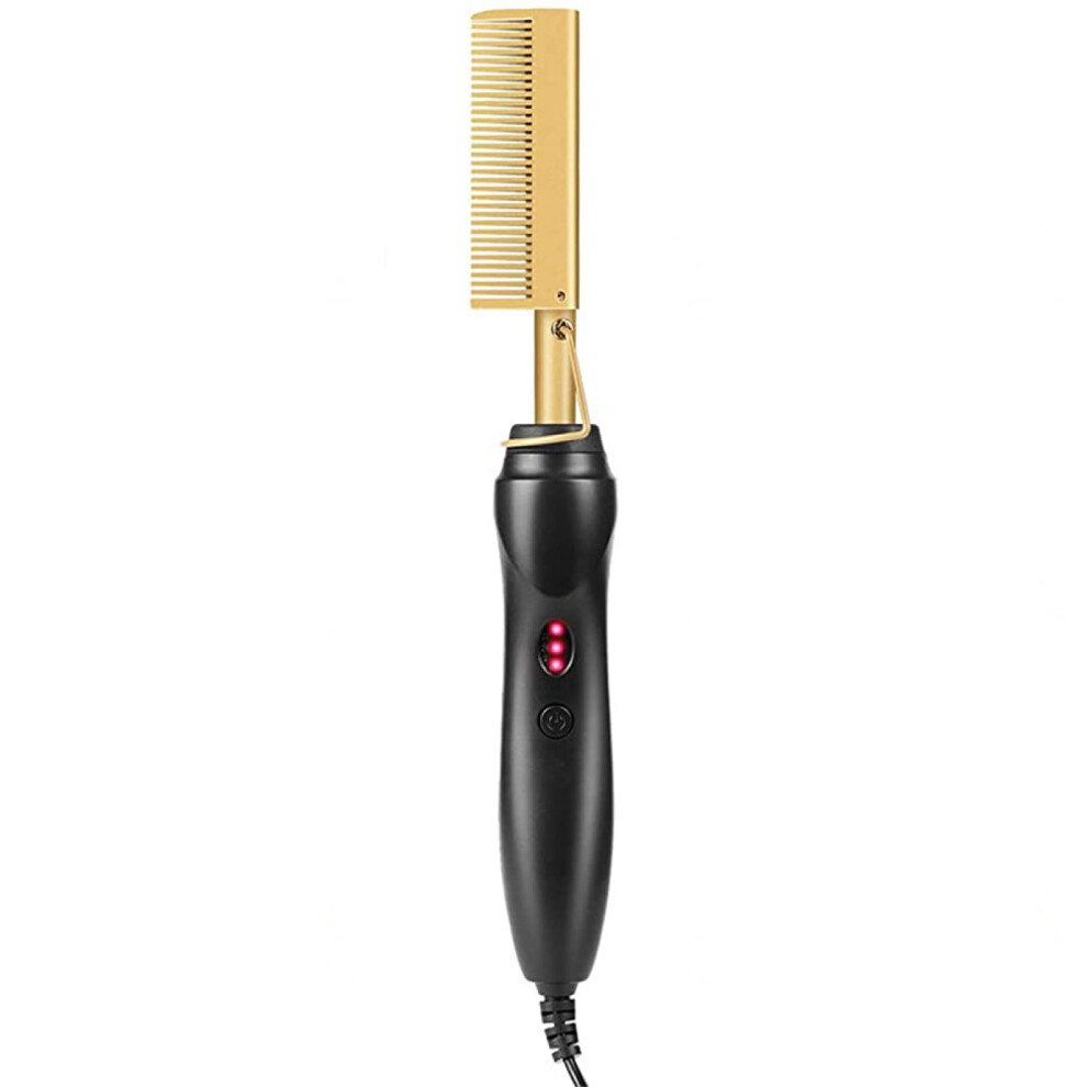 Hot Comb Hair Straightener with Fast Ceramic Heating, Adjustable Temperature, AntiScald Beard Comb