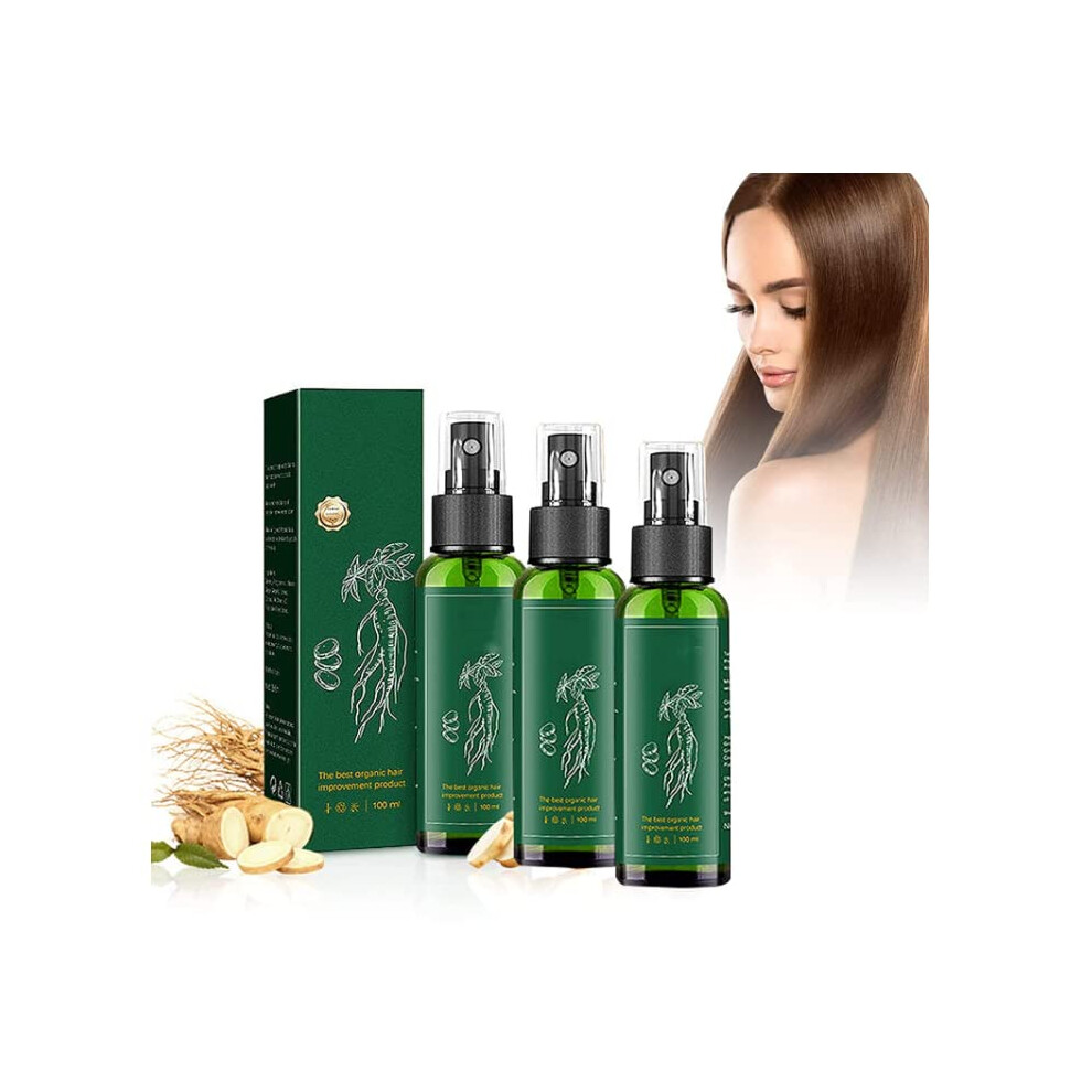 Hair Growth Spray with Ginseng and Ginger for Thicker Hair, Hair Loss Treatment Serum 100ml 3PCS