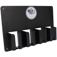 Clipper Holder Wall Mounted Barber Storage Rack with Four Slots and Durable Steel Construction Black