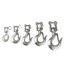 Hoist Cargo Hooks 316 Stainless Steel Marine Grade Swivel Jaw With Latch Rigging Hook 350 Kg Capacity