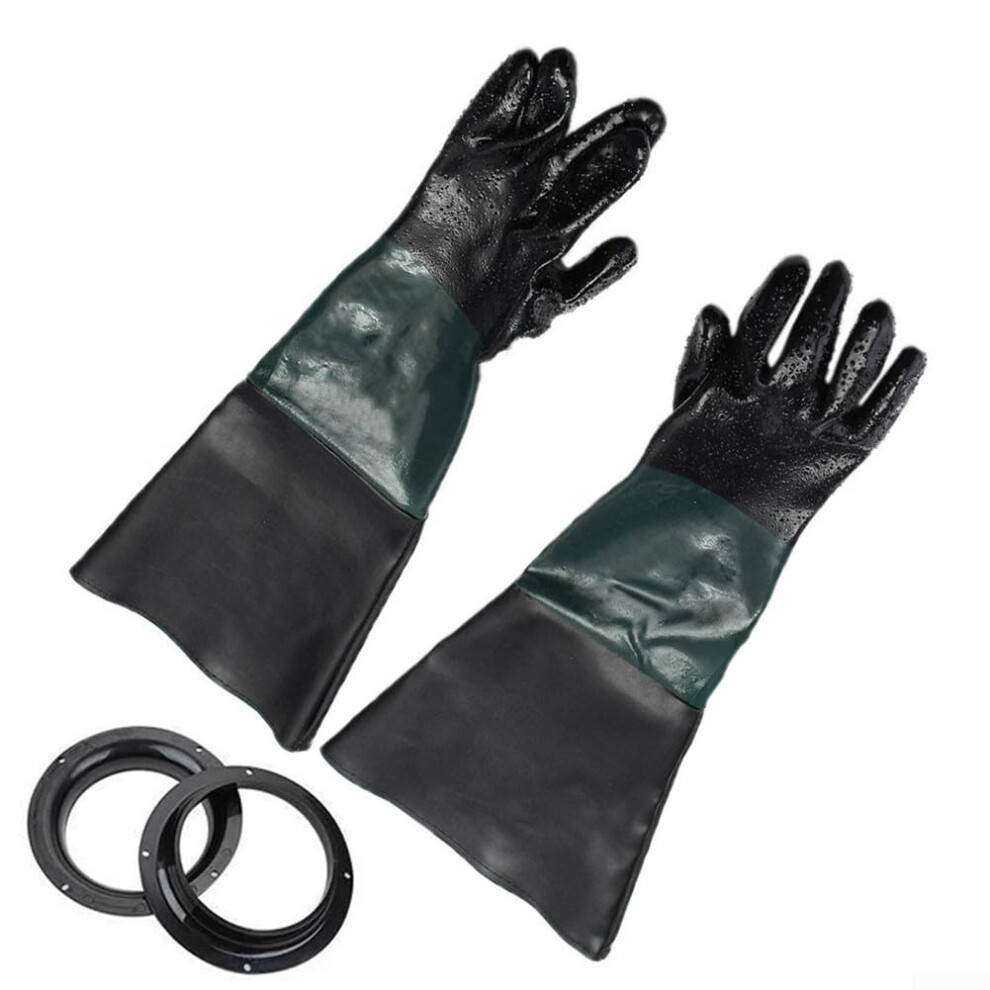 Sandblasting Gloves With Sweatwicking Cotton Lining, Wearresistant Pvc Shell, Double Seams For Industrial Safety 9365369423152