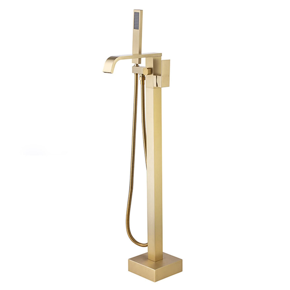 Freestanding Tub Faucet With Waterfall Spout, Floor Mounted Bathtub Mixer Tap, Single Handle For Bathroom 9365369329140