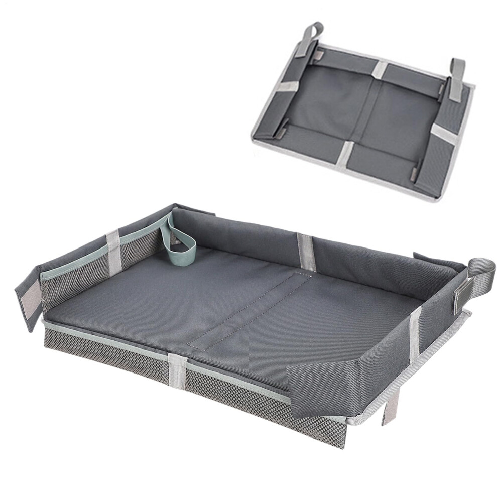Airplane Tray Organizer with Storage Pockets, Foldable Travel Desk for Kids Snacks and Toys-image-OPC-PR2WWGC-NEW