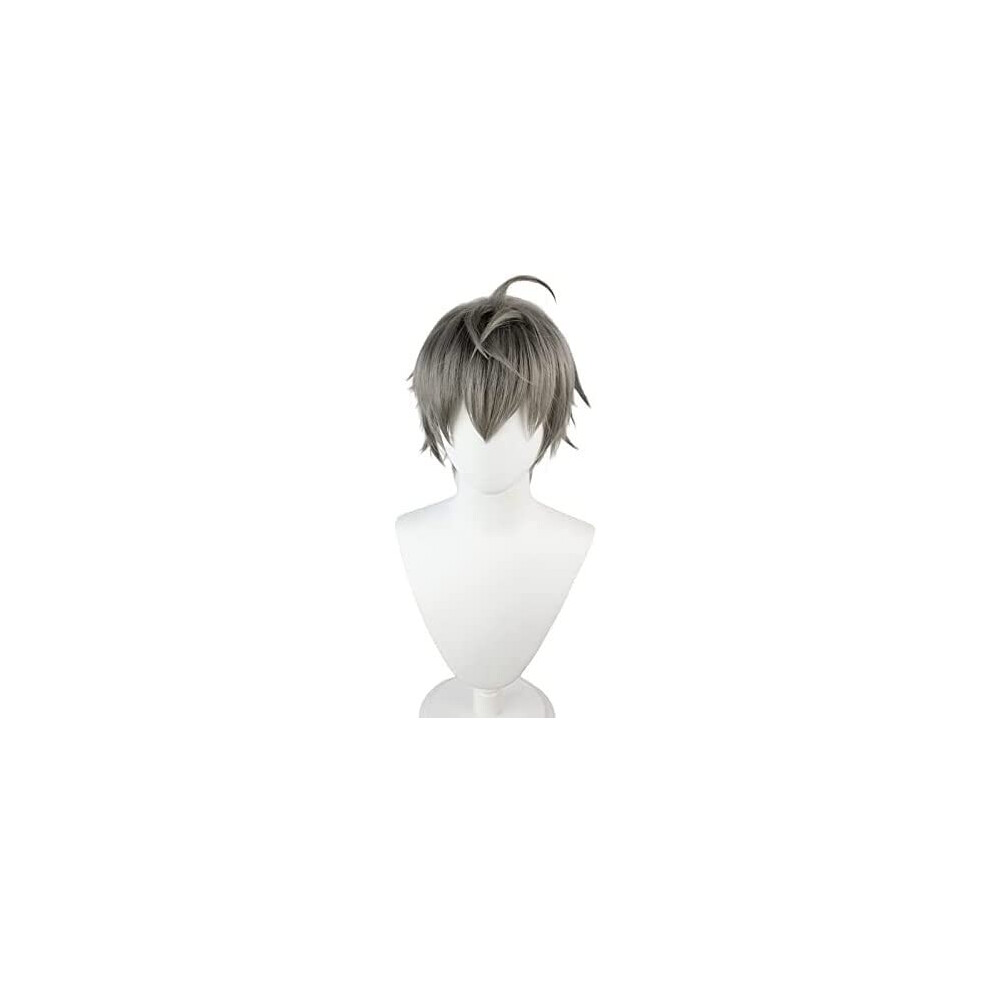 Unisex Grey Cosplay Wig Synthetic Short Izumi Sena Anime Heatresistant Natural Satin Sheen With Cap