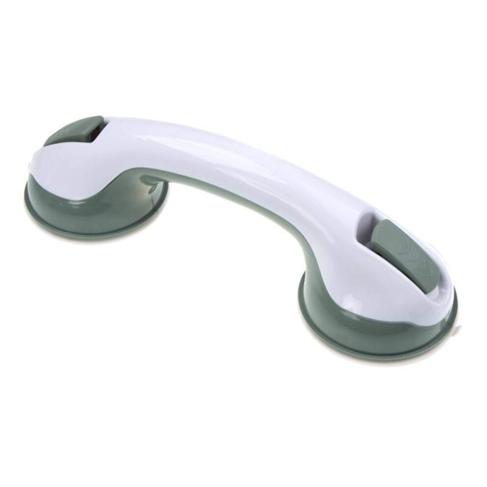 White Shower Grab Bar With Supergrip Suction Lock, Bathroom Safety Handle For Elderly, Antislip