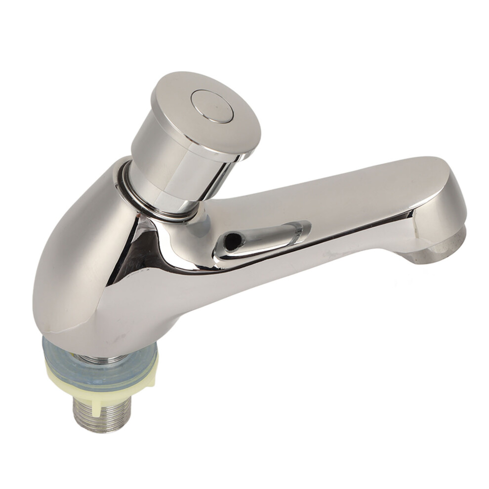Time Delay Silver Copper Faucet G1/2 For Kitchen Bathroom, 14Cm 5011382248688