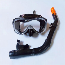 Full Face Mask Snorkeling Set DryDiving Gear With TemperedGlass Lenses Black