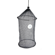 Foldable Fishing Baits Cage Drawstring Closure For Lures And Live Fish Multifunctional Floating Net Baits Bucket Black