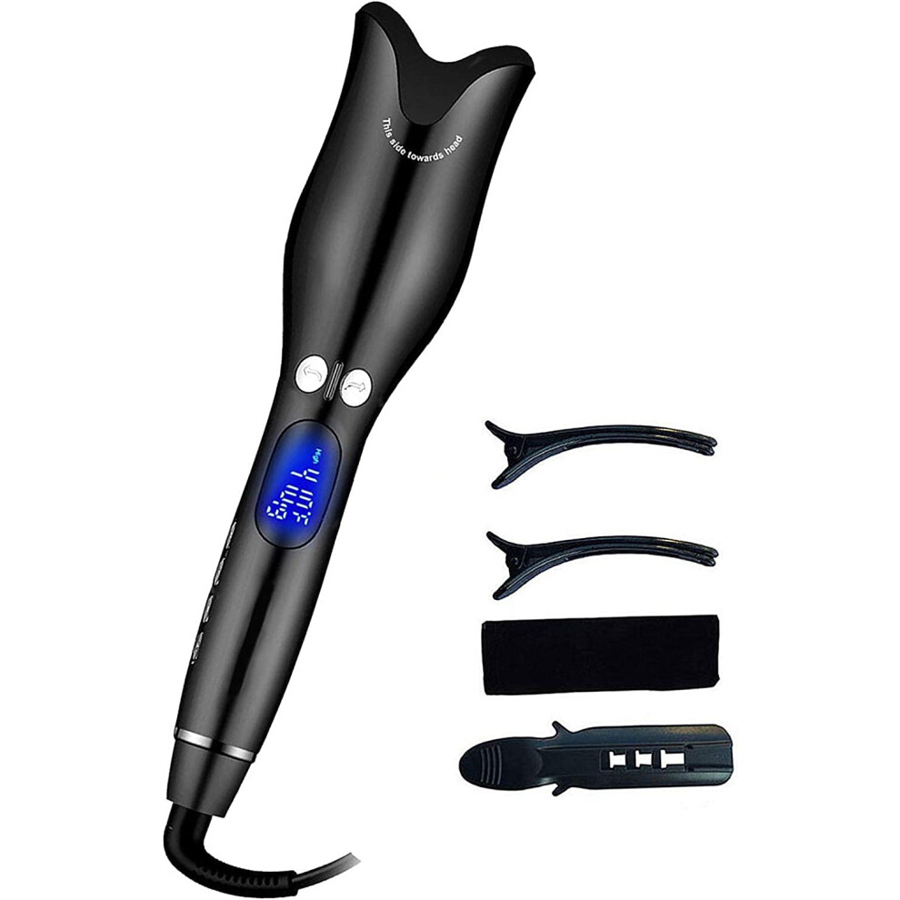 Automatic Hair Curler with Ceramic Ionic Barrel, Auto Rotating Curling Iron, Adjustable Temp Timer