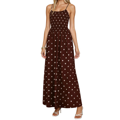(L, Coffee) Robe longue sans tenues décontractées.