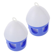 Pigeon Water Feeder 2Pack Portable Bird Waterer With Lid 2L Capacity Blue White Suitable For Pigeons And Other Birds