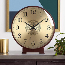 Vintage Solid Wood Mantel Clock 10 Inch Silent Battery Operated for Living Room Decor