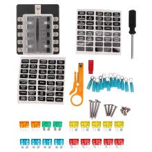 Portafusibili da 10V di grado marino, impermeabile, con indicatore di guasto a LED, contenitore in plastica ignifuga per auto, barche, camion e