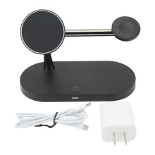 Magnetisk trådlös laddningsstation för iPhone, klocka och hörlurar, snabbladdningsdocka med dubbel funktionalitet och halkfri design för