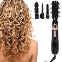 4 in 1 Hot Air Brush and Hair Dryer Brush with Interchangeable Heads, Tourmaline Ceramic Styling Tool for Travel and Salon