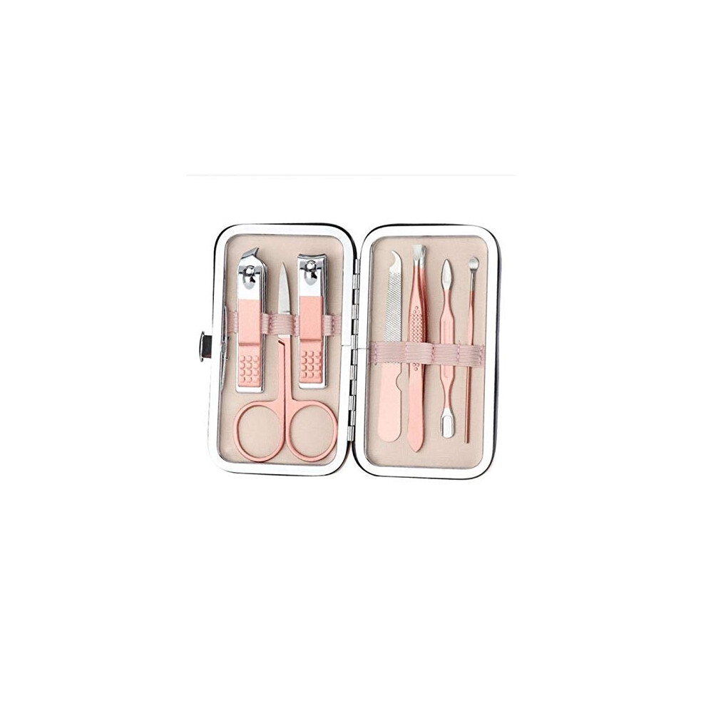 Manicure and Pedicure Set with Sharp Rustproof Blades, 7pcs Stainless Steel Nail Clipper Kit in Leather Case