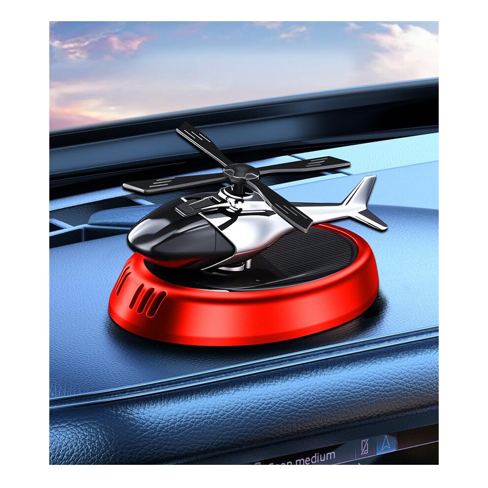 Solar Powe Rotating Airplane Figurine Â Elegant Car Dashboard Decoration Gardenia Red 9365369333246