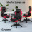 ELFORDSON ELFORDSON Gaming Chair Racing Office Executive Computer Work Red 10