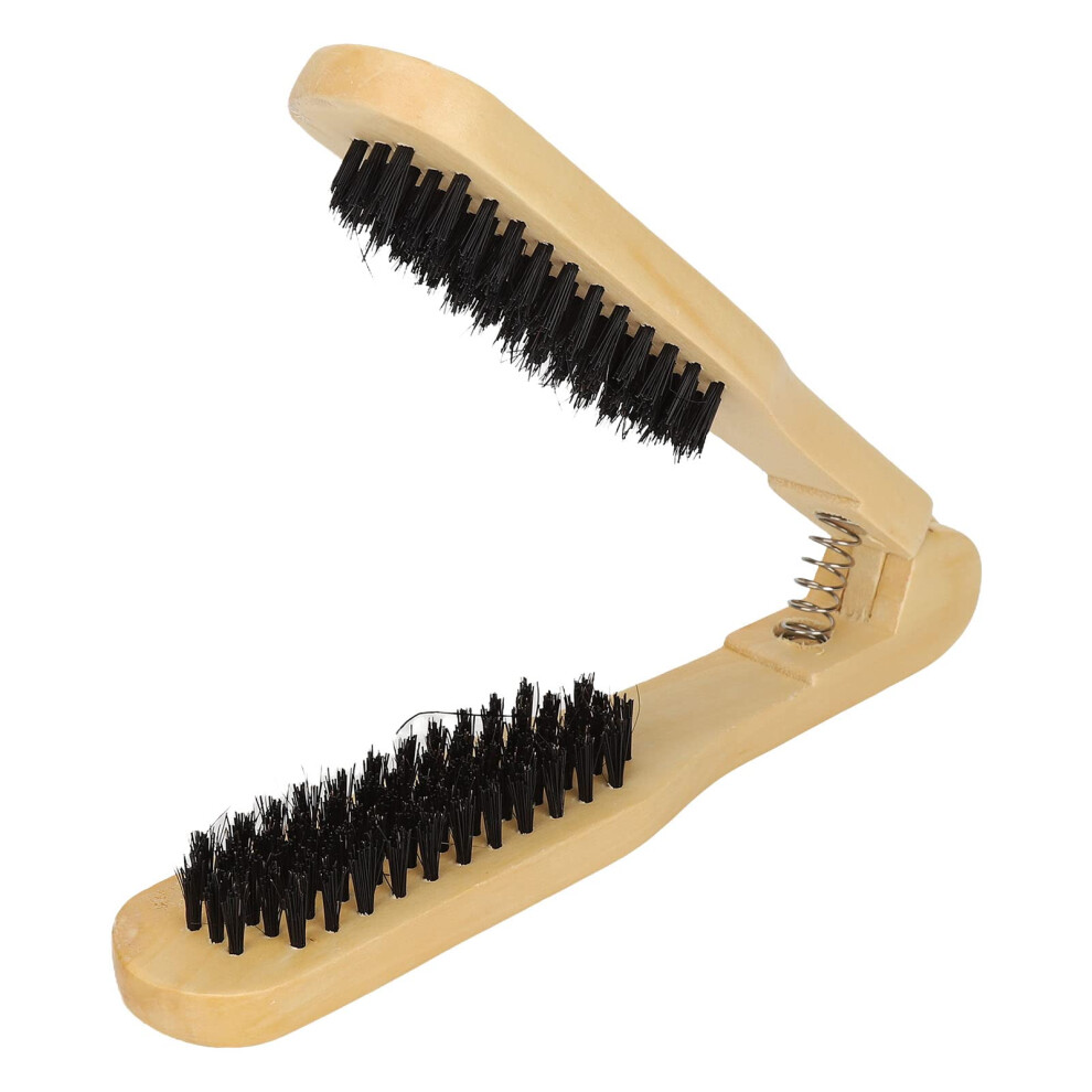 Wooden Double Sided Hair Straightening Brush with Ergonomic Grip for Salon and Home Use
