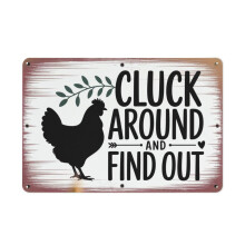Vintage Chicken Coop Metal Sign Farmhouse Wall Decor Rustic Tin Art for Kitchen Garden 8x12