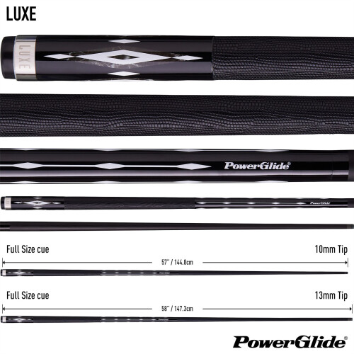 PowerGlide Luxe Carbon Pool Cue 3K Carbon Composite Leather Grip 1