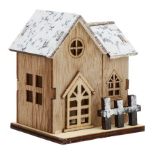 Christmas Village House LED Decoration Cabin Ornament for Holiday Tabletop Centerpiece 3.93in